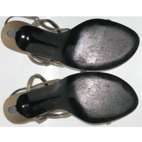 Size 5.5N Stuart Weitzman Champagne Crystal Heels - Picture 3 of 8